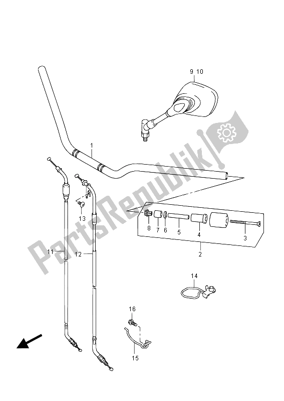 Tutte le parti per il Manubrio (gsf650) del Suzuki GSF 650 Sasa Bandit 2012