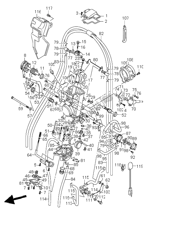 All parts for the Carburetor of the Suzuki DR Z 400E 2001