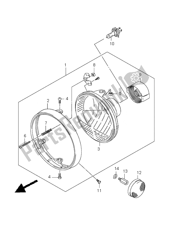 Todas las partes para Linterna Frontal (sv650a E24) de Suzuki SV 650 Nsnasa 2007