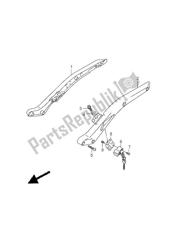 All parts for the Rear Frame of the Suzuki VLR 1800R C 1800 Intruder 2008