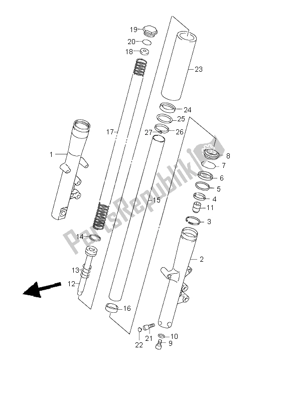 Toutes les pièces pour le Amortisseur Avant du Suzuki VL 1500 Intruder LC 2004