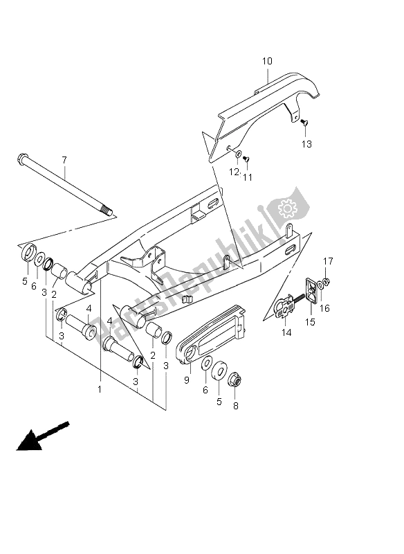 Tutte le parti per il Braccio Oscillante Posteriore del Suzuki RV 125 Vanvan 2005