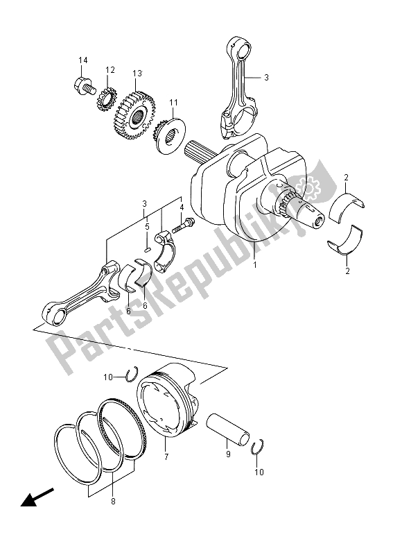 Todas las partes para Cigüeñal de Suzuki DL 650A V Strom 2015