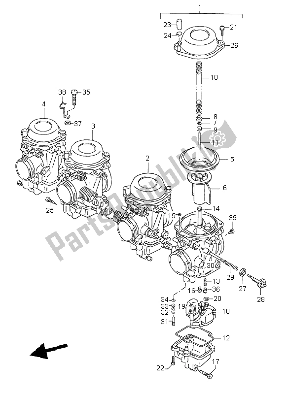 Todas las partes para Carburador de Suzuki GSX 600F 1995