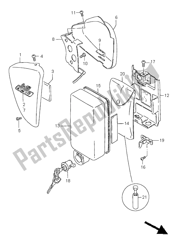 Todas las partes para Cubierta De Marco de Suzuki LS 650 Savage 1999