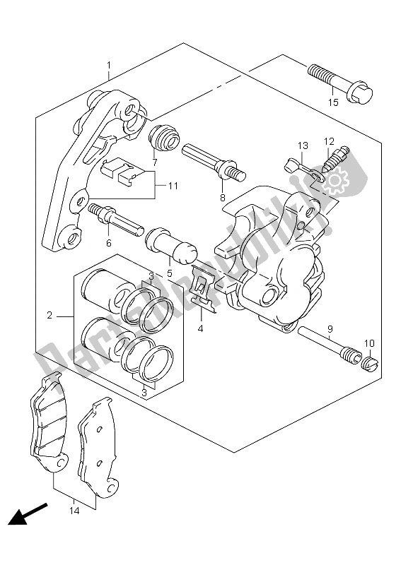 Tutte le parti per il Pinza Anteriore del Suzuki DR Z 400S 2007