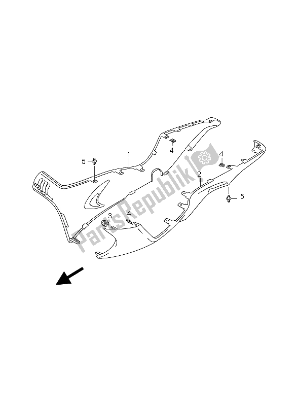 Alle onderdelen voor de Zijbeenschild (an400s) van de Suzuki Burgman AN 400S 2005