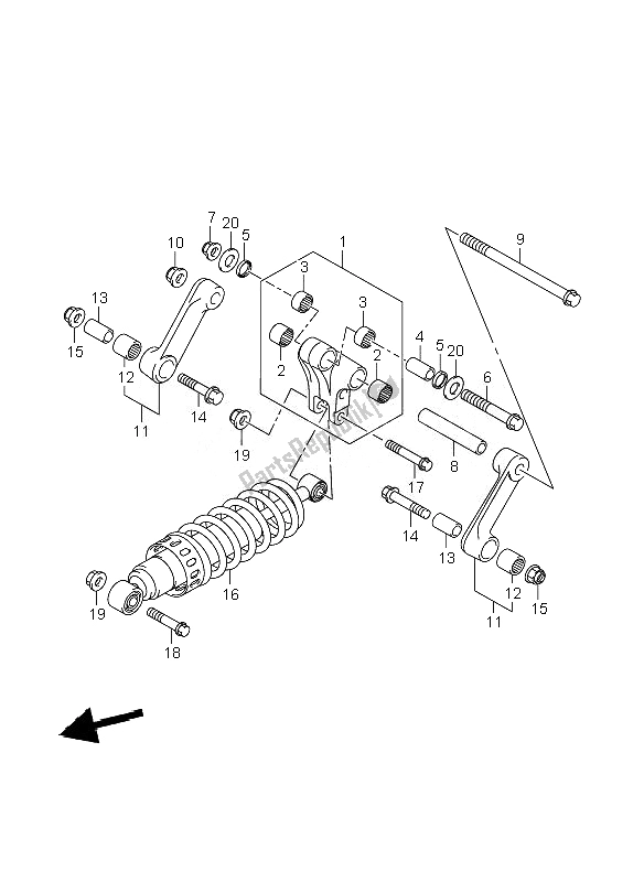 Toutes les pièces pour le Levier De Coussin Arrière du Suzuki VZR 1800 RZ M Intruder 2007