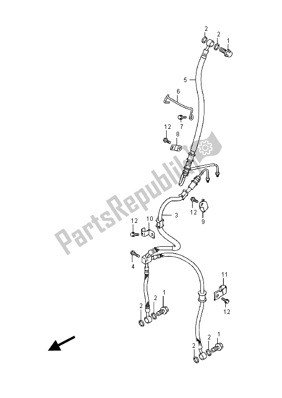 All parts for the Front Brake Hose of the Suzuki AN 650Z Burgman Executive 2015