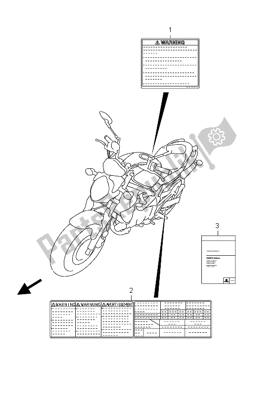 Alle onderdelen voor de Label (sfv650u E21) van de Suzuki SFV 650A Gladius 2012