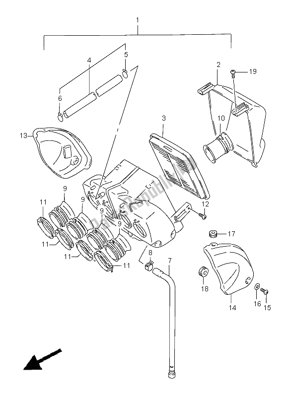 Alle onderdelen voor de Luchtfilter van de Suzuki GSF 1200 Nssa Bandit 1999