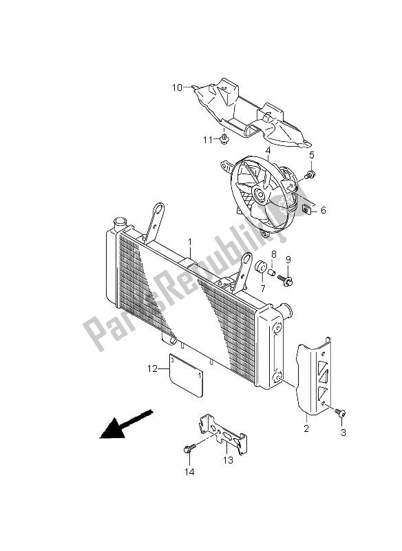 All parts for the Radiator of the Suzuki SV 650 Nsnasa 2009