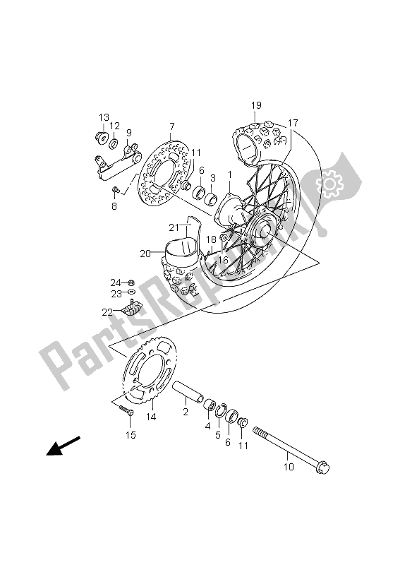 All parts for the Rear Wheel (lw) of the Suzuki RM 85 SW LW 2012