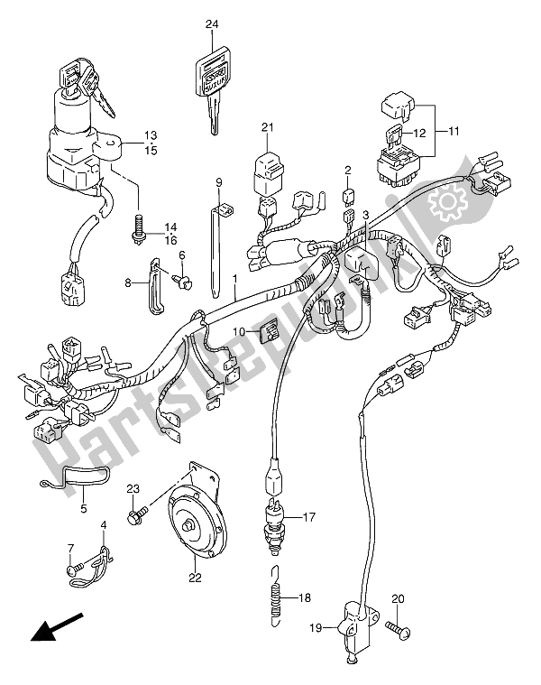 Tutte le parti per il Cablaggio Elettrico del Suzuki GS 500 EU 1990