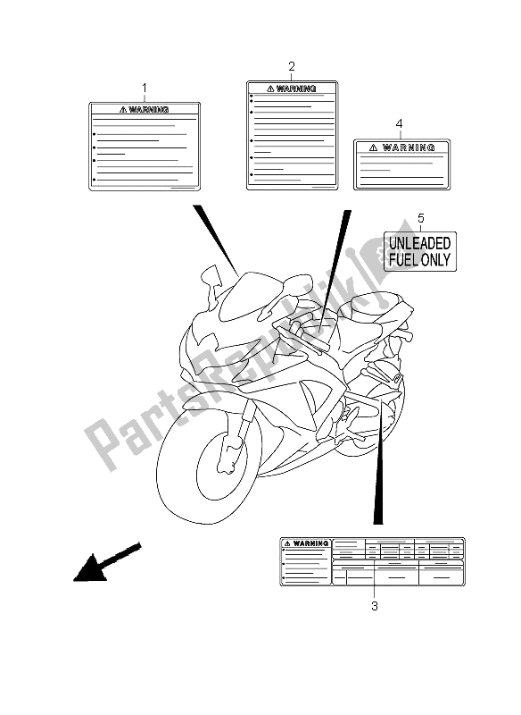 All parts for the Label of the Suzuki GSX R 600 2008