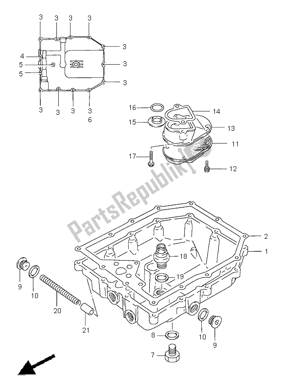 Todas las partes para Colector De Aceite de Suzuki GSX 750F 1997