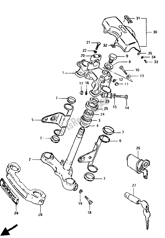 Toutes les pièces pour le Potence De Direction du Suzuki GS 1100G 1985