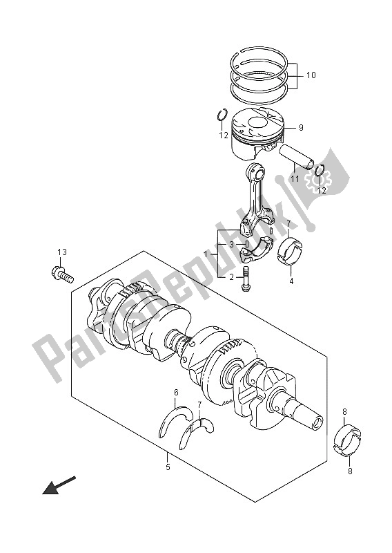 Toutes les pièces pour le Vilebrequin du Suzuki GSF 1250 SA Bandit 2016