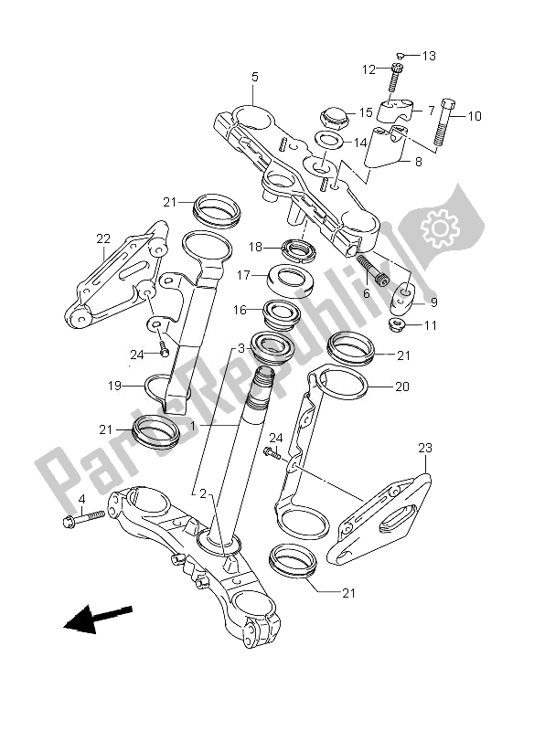 Tutte le parti per il Gambo Dello Sterzo (gsf650-u-a-ua) del Suzuki GSF 650 Nsnasa Bandit 2007