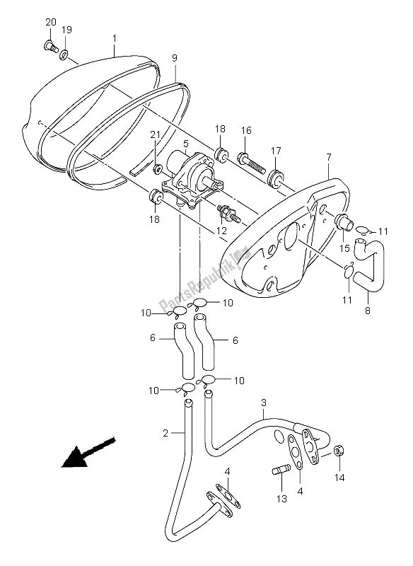 Todas las partes para 2do Aire de Suzuki VL 1500 Intruder LC 2005