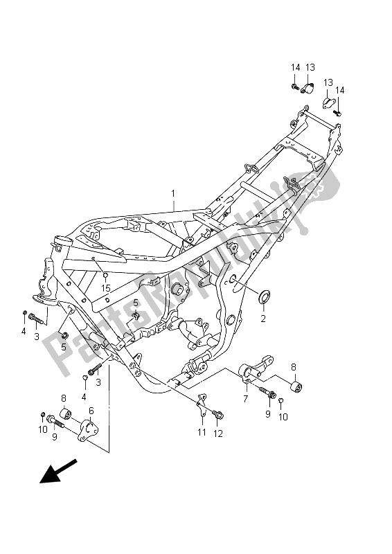 All parts for the Frame of the Suzuki GSF 1250 SA Bandit 2012