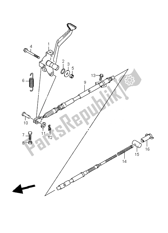 Tutte le parti per il Freno Posteriore del Suzuki LT A 700X Kingquad 4X4 2007