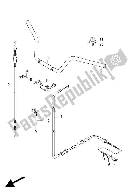 All parts for the Handlebar of the Suzuki LT A 750 XPZ Kingquad AXI 4X4 2011