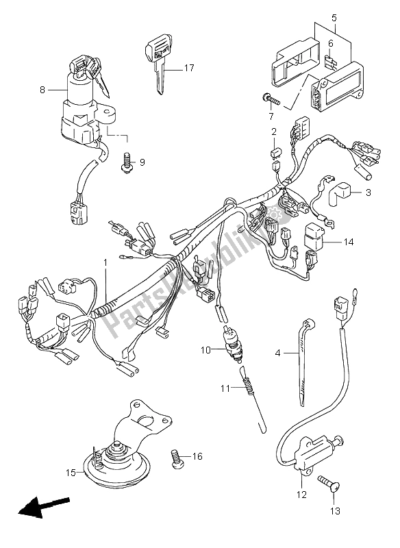 Tutte le parti per il Cablaggio Elettrico del Suzuki GSX 600F 1996