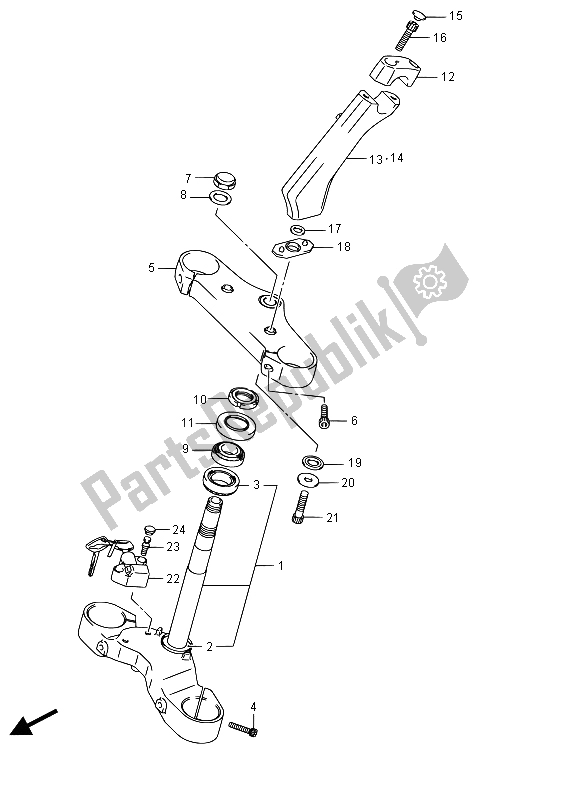 All parts for the Steering Stem (vzr1800bz E19) of the Suzuki VZR 1800 BZ M Intruder 2015