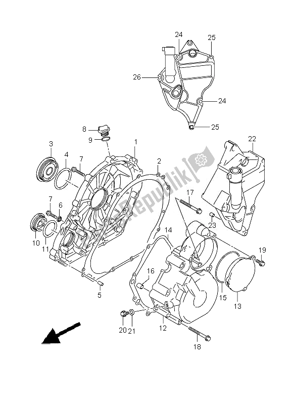 Alle onderdelen voor de Carter Deksel van de Suzuki GSX R 750 2010