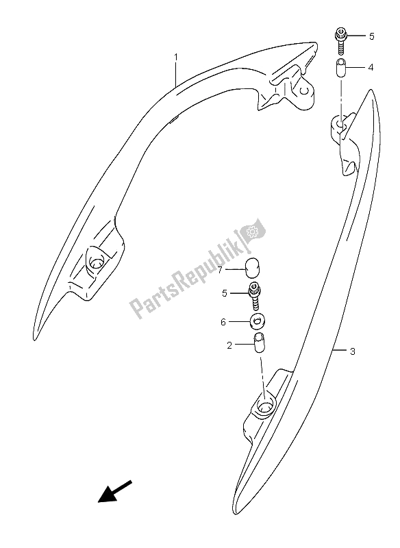Todas las partes para Asa Del Acompañante (lateral) de Suzuki AN 250 Burgman 2006