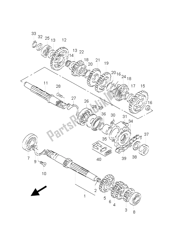 All parts for the Transmission of the Suzuki GZ 125 Marauder 2006