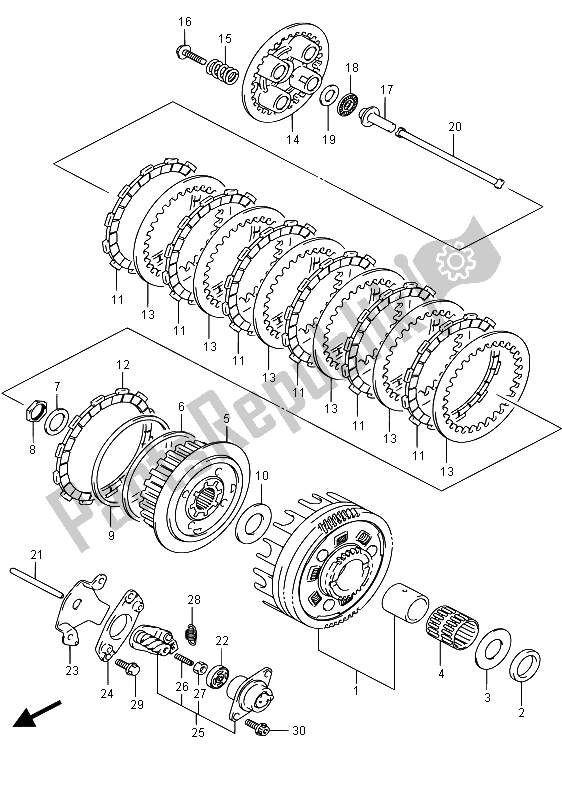 All parts for the Clutch of the Suzuki VL 800 Intruder 2015