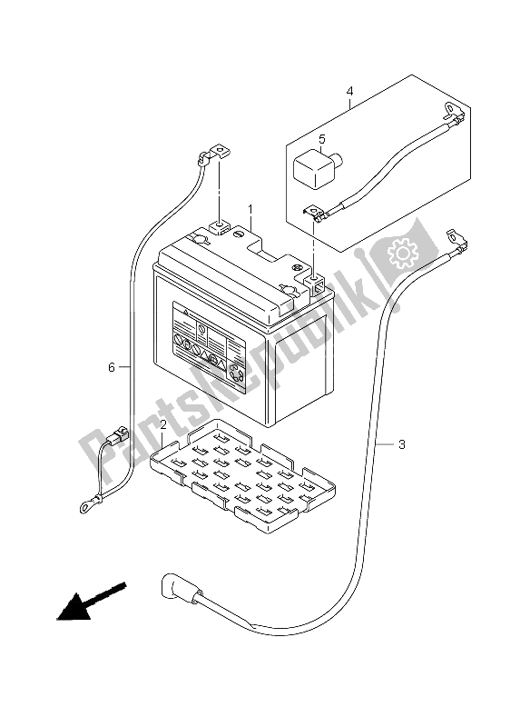 All parts for the Battery of the Suzuki GSX R 750 2009