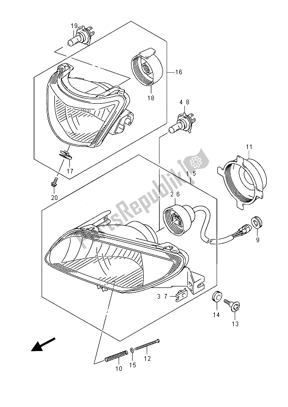 Todas las partes para Lámpara De Cabeza de Suzuki LT A 750 XPZ Kingquad AXI 4X4 2014