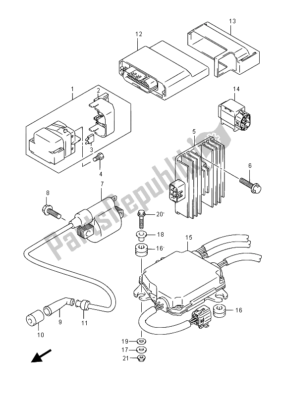 Todas las partes para Eléctrico de Suzuki LT A 500 XPZ Kingquad AXI 4X4 2015