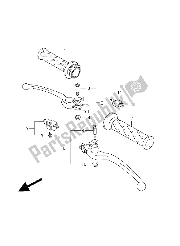 Tutte le parti per il Leva Maniglia (gsx650fu E24) del Suzuki GSX 650 FA 2011