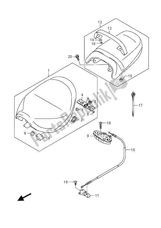 All parts for the Seat of the Suzuki VZ 800 Intruder 2014