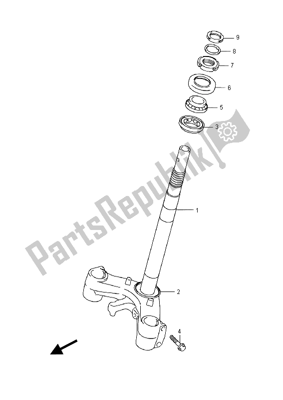 All parts for the Steering Stem of the Suzuki UH 200A Burgman 2015