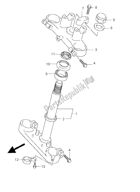 Tutte le parti per il Staffa Forcella Anteriore del Suzuki RM 85 2002