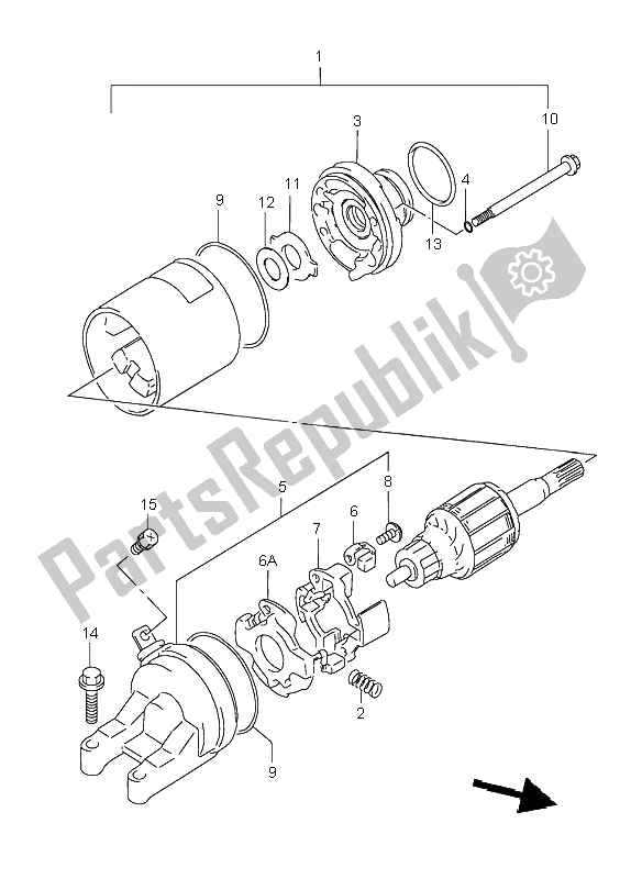 Tutte le parti per il Motore Di Avviamento del Suzuki GSX 600F 1998