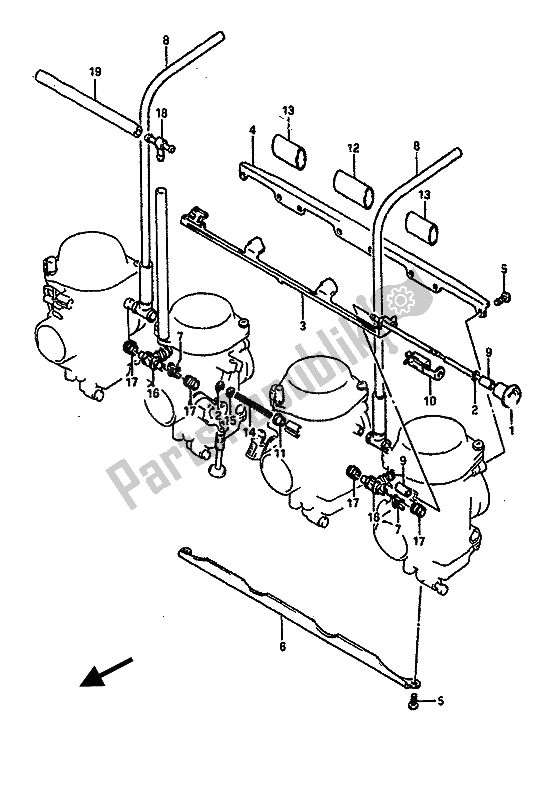 All parts for the Carburetor Fittings of the Suzuki GSX R 750 1988