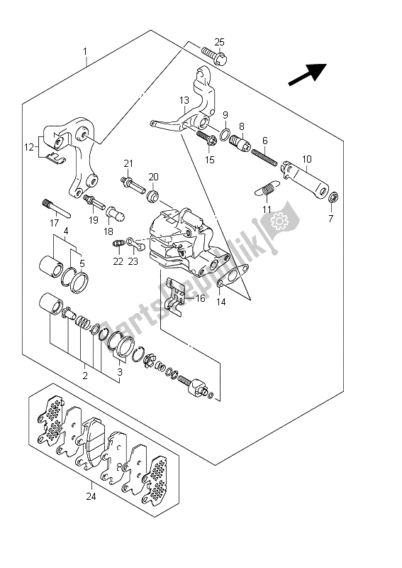 Todas las partes para Pinza Trasera (an400za E51) de Suzuki Burgman AN 400 AZA 2011