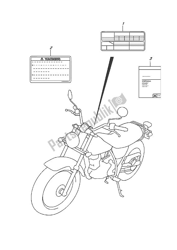 Tutte le parti per il Etichetta (e02) del Suzuki RV 200 2016