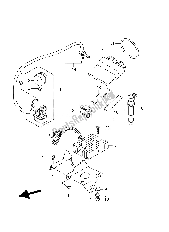 All parts for the Electrical of the Suzuki GSF 1250 Nsnasa Bandit 2007