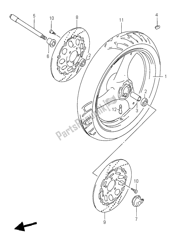 Toutes les pièces pour le Roue Avant du Suzuki RF 600R 1997