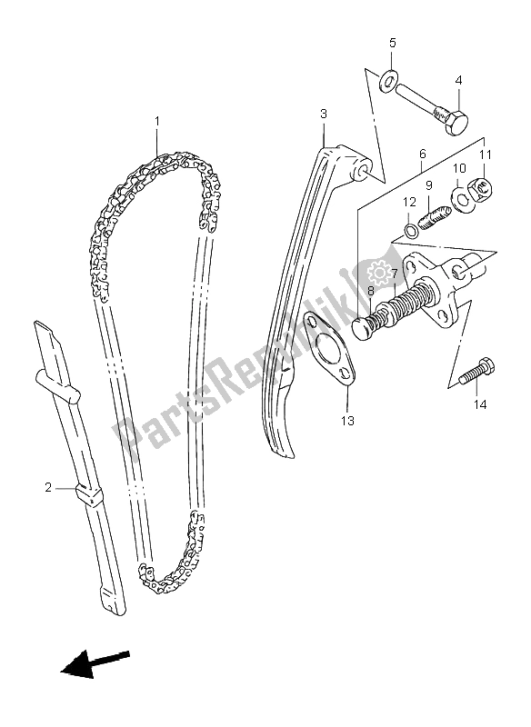 Todas as partes de Corrente De Cam do Suzuki DR 125 SE 1998