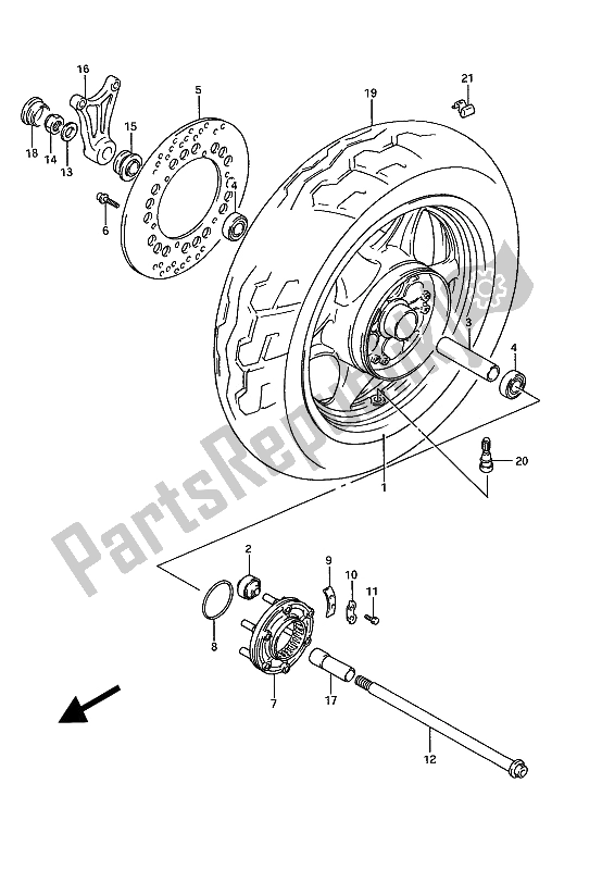 Toutes les pièces pour le Roue Arrière du Suzuki GSX 1100G 1993