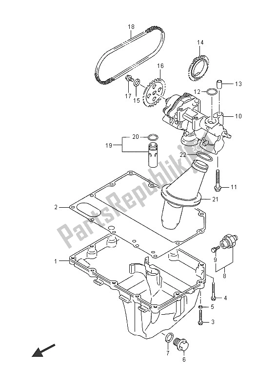 Toutes les pièces pour le Carter D'huile Et Pompe à Huile du Suzuki GSX R 750 2016