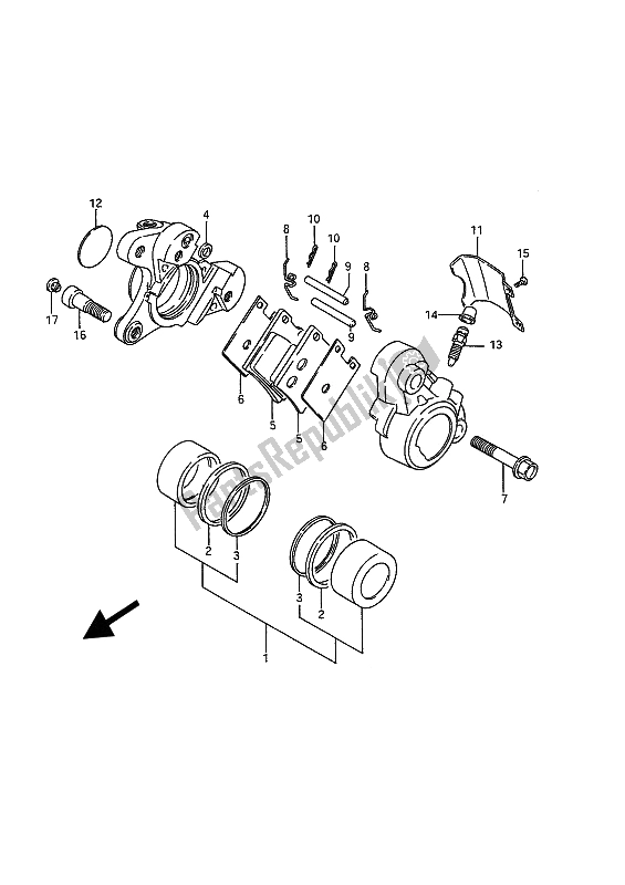 Wszystkie części do Zacisk Przedni Suzuki VS 1400 Glpf Intruder 1992